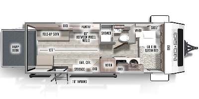 2021 Forest River No Boundaries Toy Hauler Floor Plan Model NB19.1